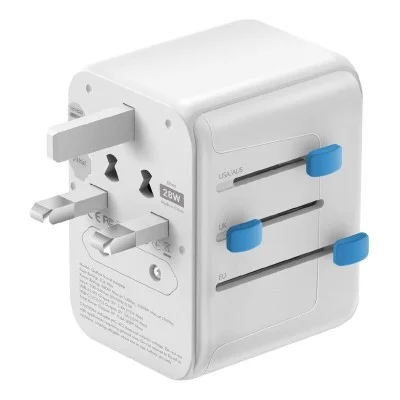 Bazic Gotravel, Universal Travel Adaptor 2A3C 28W - White